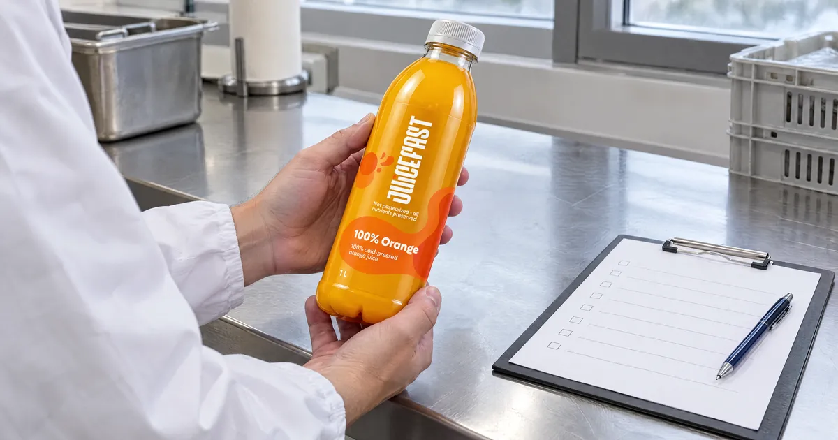 Haccp sokovi: provjera boce Orange uz prazan obrazac zaprimanja