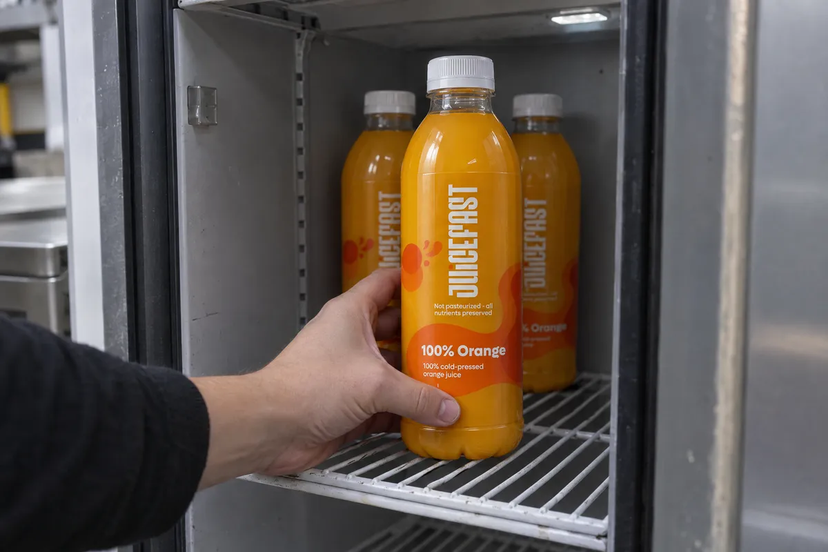 Spremanje Juicefast Orange 1 L u hladnjak lokala