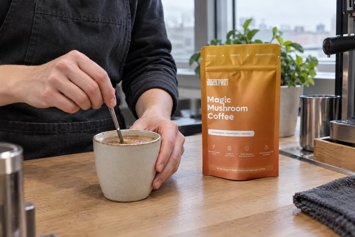 Priprema napitka Magic Mushroom Coffee