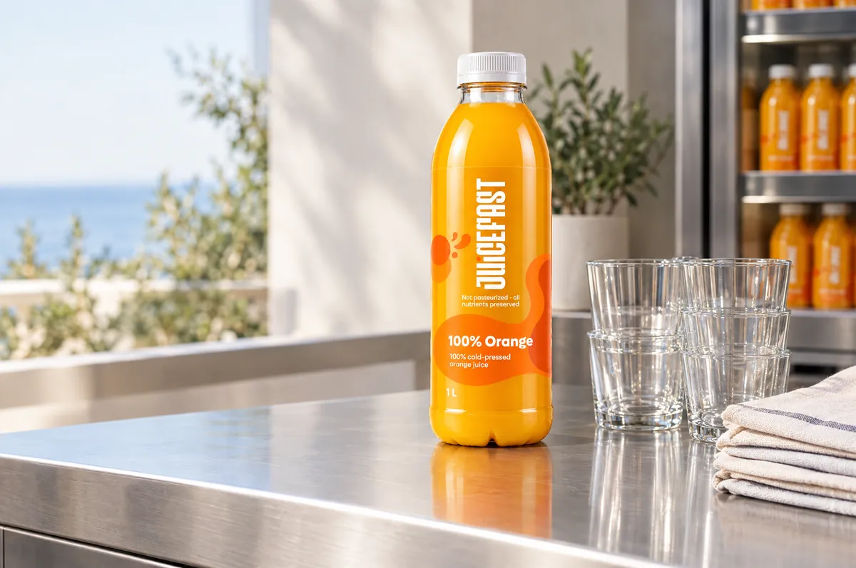 Orange 1 L i prazne čaše prije posluživanja