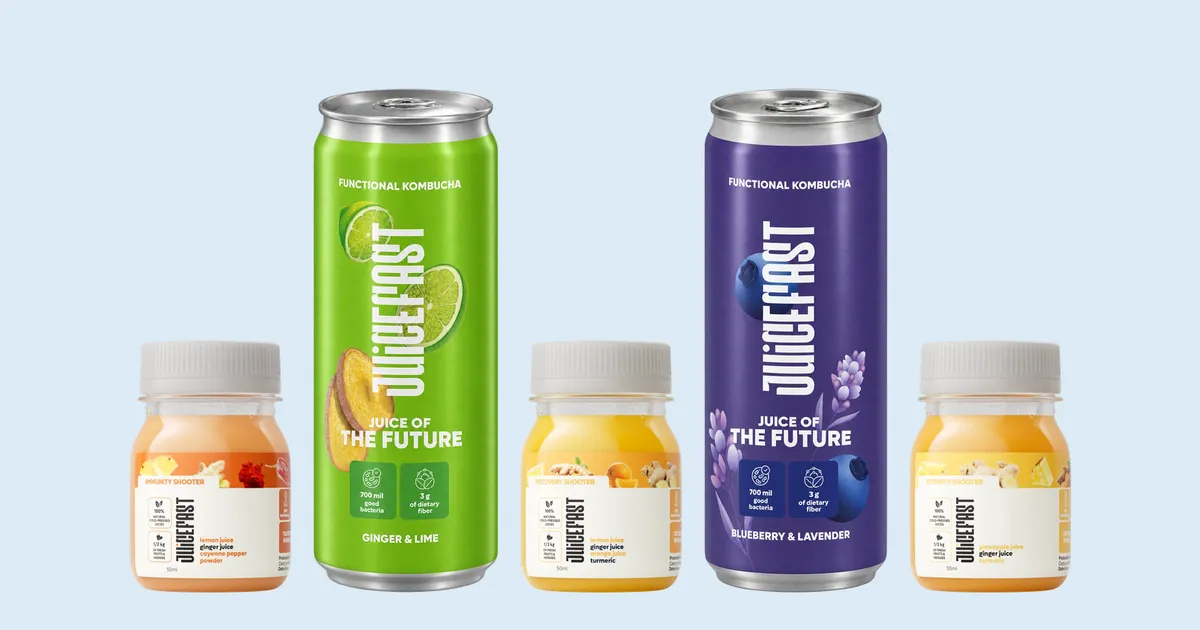 Napici za teretane, Juicefast shooteri od 50 ml i kombucha u limenkama za recepciju fitness centra