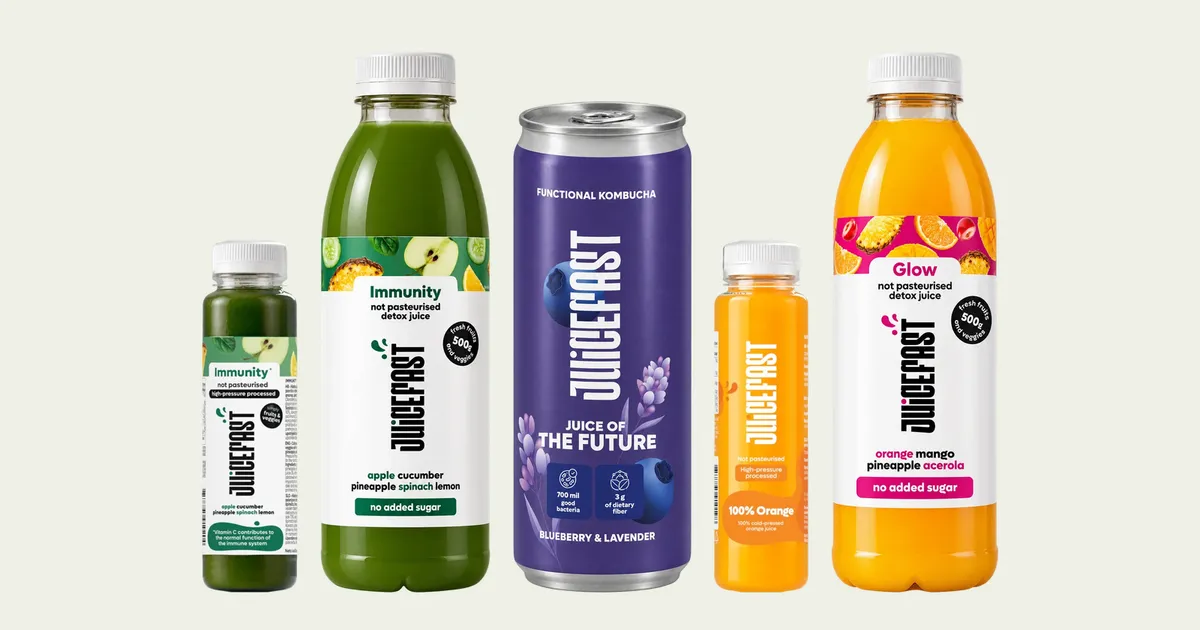 Sokovi za urede, Juicefast Immunity i Glow sokovi, kombucha i 100% Orange za uredsku kuhinju